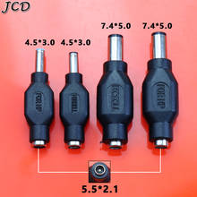 Jcd 1 pces 4.5x3.0mm 7.4x5.0mm dc macho para 5.5x2.1mm dc fêmea plugue de alimentação conector adaptador para dell para hp 2024 - compre barato