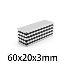 3-20PCS 60x20x3mm square powerful magnet 60mmx20mmx3mm Strong Neodymium Magnets 60*20*3mm Permanent Magnet sheet 60*20*3 2024 - buy cheap