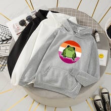 Cute Oversize Hoodie Frog Oversize Hoodie Koren Style Tracksuit Women Hoodie Drawstring Aesthetic Hoodie 90 s Graphic Sweatshirt 2024 - buy cheap