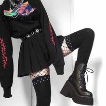Doratásia-botas femininas estilo punk, moda meia plataforma 2024 - compre barato