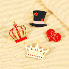 Broche de esmalte para homens e mulheres, broche em forma de coração, broche de lapela, emblema em formato de coração 2024 - compre barato