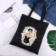 Yungblud-Bolso de lona con estampado de dibujos animados para mujer, bolsa de gran capacidad, Harajuku, ecológico, color negro 2024 - compra barato