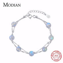 MODIAN Natural Moonlight Crystal Bracelet Genuine 925 Sterling Silver Chain Link Bangle Jewelry Accessories Women Jewelry Bijoux 2024 - buy cheap