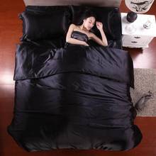 40 100% pure satin silk bedding set,Home Textile King size bed set,bedclothes,duvet cover flat sheet pillowcases Wholesale 2024 - buy cheap
