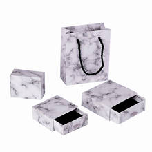 High Quality Marble Paper Box for Jewelry 8.5x6.5x3.5cm Drawer Box of Necklace Gift Boxes Square jewelry organizer gift box ring 2024 - buy cheap