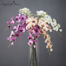 Arranjo de flores de orquídea artificial 101cm, buquê de casamento, seda, borboleta, orquídea, decoração para casa, adereços de foto, material de flores diy 2024 - compre barato
