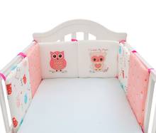 6Pcs/Set Infant Cartoon Owl Crib Bumper Bed Protector Baby Kids Cotton Cot Nursery Bumper Baby Bed Anti-collision Bumper 2024 - buy cheap