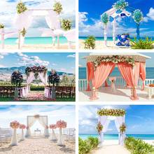 Фон Avezano для свадебной фотосъемки с изображением цветов морского пляжа голубого неба юбилейный фон для фотостудии реквизит для декора 2024 - купить недорого