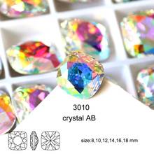 Strass de cristal de almofada quadrada 8-18mm diy ponta de diamantes 3d para arte de unha acessórios de roupas fabricação de jóias 2024 - compre barato
