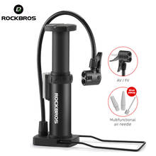 Rockbros bomba de alta pressão da bicicleta inflator ar portátil pé bomba 80psi av/fv ar mtb bicicleta bomba acessórios 2024 - compre barato