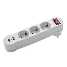 Dual USB Ports 1 to 3 Way EU Standard Power Adapter Socket Strip Porous Terminal Board 16A Conversion Plug 2024 - buy cheap