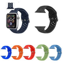 Correa de silicona para Apple Watch, pulsera deportiva transpirable de 38mm y 42mm para iWatch serie 5, 4, 3, 2, 1, 6, 44mm y 40mm 2024 - compra barato