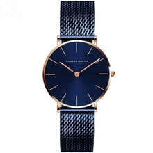 Новая (Япония) механизм с кварцевой стабилизацией Водонепроницаемый синие женские наручные часы из нержавеющей стали ремешок простой дизайн, классические часы для женщин 2024 - купить недорого