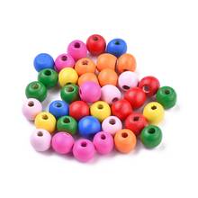 pandahall 100pcs Wooden Beads Dyed Round Loose Spacer Wood Beads for Jewelry Making Bracelet Mixed Color 14x13mm 10x9mm 2024 - buy cheap