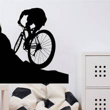 Adesivo de parede de bicicleta mountain bike, adesivo de vinil, decoração da casa, removível, mural de arte para quarto hj1255 2024 - compre barato