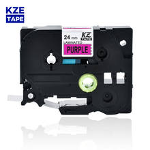 24mm TzeP51 Black on Purple Laminated Label Tape Cassette Cartridge label ribbon tze tape Tze-P51 tze P51 tzeP51 for P-touch PT 2024 - buy cheap