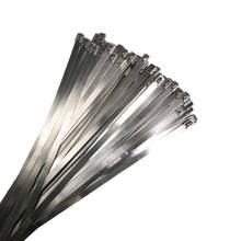 Bridas de Cable de bloqueo de Metal de acero inoxidable 7,9, correas de calor de escape con envoltura de cremallera, 300x7,9mm, 200x7,9mm, 10 Uds. 2024 - compra barato