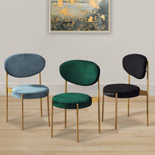 Современная мебель, обеденный стул для гостиной, Золотой/черный высокий стул для дома, гостиной, кожа/Бархатная подушка, стулья для отдыха 2024 - купить недорого