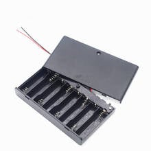 Soporte para pilas AA de 8x1,5 V, caja de plástico negra, caja de almacenamiento con cubierta de interruptor de encendido/apagado para pilas de 12V y 8AA 2024 - compra barato