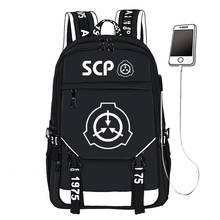 SCP-mochila de viaje Unisex, bolsa de lona con estampado de Proctect especial, interfaz USB, para ordenador portátil y escuela 2024 - compra barato