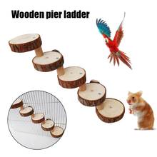 New Hamster Toy Parrot Springboard Climbing Ladder Hamster Wooden Pier Ladder Pet Toy Bird Standing Stairs Toys 2024 - buy cheap