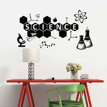 Calcomanía de ciencia para pared, tema de educación, química, laboratorio, aula, estudio, decoración Interior, puerta, ventana, pegatinas de vinilo, Mural Q892 2024 - compra barato