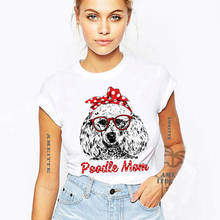 AMEITTE New Summer Women T-shirts Poodle And Lilacs Art T-Shirt Funny Poodle Dog Mom Print Woman Casual Tees Cute Girl Tops 2024 - buy cheap