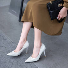 2021 Women Classic Pumps Extreme High Heels 9cm Sexy Stilettos Ladies Pointed Toe Shoes Nude White Black Apricot Heels spring 2024 - buy cheap