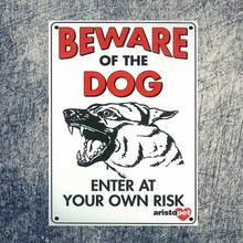 Funny  Vintage Art Print of Beware of the Dog Tin Sign Metal Sign Metal Poster Metal Decor Wall Sign Wall Poster Wall Decor 2024 - buy cheap