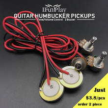 2 Buzzer Guitar Humbucker Pickup Dual Piezo Pickup with 500K Volume Tone Control Guitar Ukulele Common Transducer Pickups 2024 - buy cheap