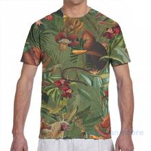 Camiseta de manga corta para hombre y mujer, camisa con estampado Tropical de mono y jungla, color verde oscuro, para chica 2024 - compra barato