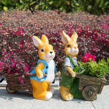 Outdoor Gardening Decorative Animal Flower Pot Ornaments Resin Cartoon Rabbit Decoration Courtyard Park Sculpture Crafts Artwork 2024 - buy cheap