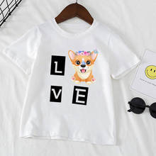 Camiseta con estampado de Shiba Lnu para niños y niñas, camiseta bonita de dibujos animados, Tops de manga corta Kawaii informales de verano, YKP034 2024 - compra barato