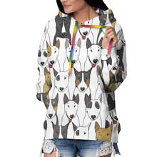 New Winter Clothes Kawaii Bull Terrier Print Thick Hoodies Women Cute Tops Autumn Long Sleeve Hoodies Pullover Sweatshirt S-2XL 2024 - buy cheap