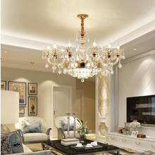 Candelabro de estilo nórdico para sala de estar, luz de lujo clásica para dormitorio, comedor, candelabros de cristal 2024 - compra barato