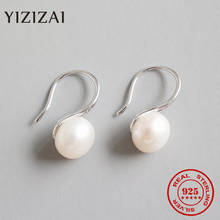 YIZIZAI Real 925 Sterling Silver Korean Version Of INS Natural Freshwater Pearl Drop Earrings Elegant Female Fashion Jewelry 2024 - buy cheap