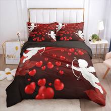 duvet cover set pillowcase euro 2.0 1.5 family for home 3D luxury bed linen Bedding set  bed linings 4 piece Wedding Cupid heart 2024 - buy cheap