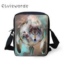 ELVISWORDS Women Messenger Bags Wolf Printing for Teenagers Crossbody Bags Coin Holder Shoulder Mini HandBag Flap Mesh Fashion 2024 - buy cheap