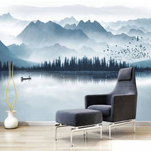 Custom Photo Wallpaper Chinese Style Ink Painting Landscape Mountain Bird Mural Living Room Bedroom Sofa Background Wall Papers 2024 - buy cheap