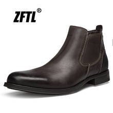 ZFTL Men Ankle Boots Man Chelsea boots casual male slip on large size British vintage tooling riding boots winter warm snow boot 2024 - buy cheap
