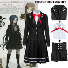 Conjunto de fantasia para cosplay danganronpa v3, conjunto de uniforme escolar para homens, camisa + saia com gravata borboleta 2024 - compre barato