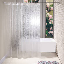 Cortina de banheiro transparente reforçada, cortina com ganchos acessórios para banheiro à prova d'água 3d 2024 - compre barato
