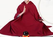 Unisex outono & inverno quente algodão zen leigos meditação manto buda robe budista shaolin monges cabo kung fu ternos uniformes vermelho 2024 - compre barato