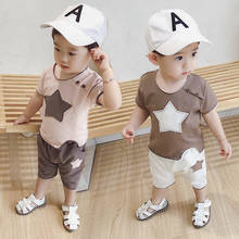 Boys Summer Clothes Sets Children Five-pointed Star Short Sleeve T-shirt+ Shorts 2 Pcs Baby Girls Cotton Casual Suits 1-5 Years 2024 - buy cheap