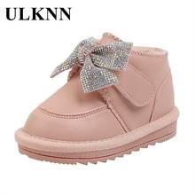 Ulknn botas de neve para meninas, mais veludo, manter aquecido, 1-3 anos de idade, inverno, espessamento, sapatos de criança com fundo macio 2024 - compre barato