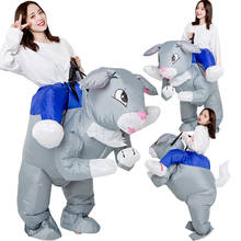 Adult Rabbit Inflatable Costume Halloween Dinosaur Cosplay Animal Anime Fancy Dress Riding On Dino Air Blow Up Carnival Costumes 2024 - купить недорого