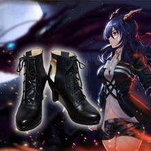 Zapatos negros de invierno para Cosplay, botas largas de cuero hechas a medida para fiesta, Navidad y Halloween, juego Arknights Chen 2024 - compra barato