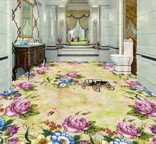 Papel de parede floral em pvc com revestimento 3d, decoração de parede em mármore europeu para sala de estar, varanda, chão, mural personalizado 2024 - compre barato