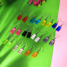 1 Pair Creative Cute Mini Gummy Bear Earrings Minimalism Cartoon Design Female Ear Hooks Danglers Jewelry Gift 2024 - buy cheap