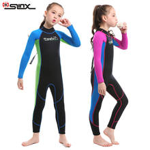 slinx teenage  kids one piece wetsuits  long sleeve 2mm  boys girls winter swimsuit unisex 2024 - buy cheap